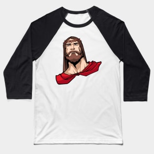 Jesus Superhero Portrait Baseball T-Shirt